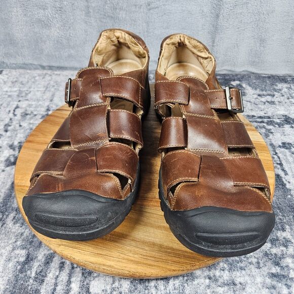 Keen Mens Brown Leather Fisherman Sandals Buckle Strap Hiking Shoes 14 XT 0105 main image 10